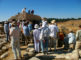 Abimelech's demise and the woman's role in it being described by Denise Herr (hat in center of photo)