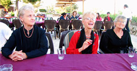 Ruth Kent, Audrey Shaffer, Vera Kopecky at the mansaf feast