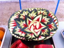 Munir's carved watermelon