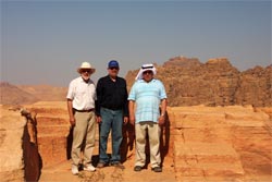 Larry Geraty (center), Norman Yergen (right) and Douglas Clark at the ancient high place in Petra