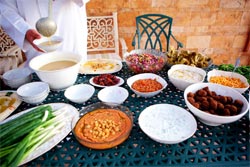 Iftar meal at the home of Mustafa Al Barari