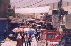 Crowded street scene in Baqa' Refugee Camp.