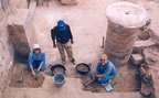 This untouched photo records the fact that Carmen and Doug actually did excavate in the "Blue Chapel" in Petra and did so with the kind assistance of Ali. (photo by Meagan Perry)